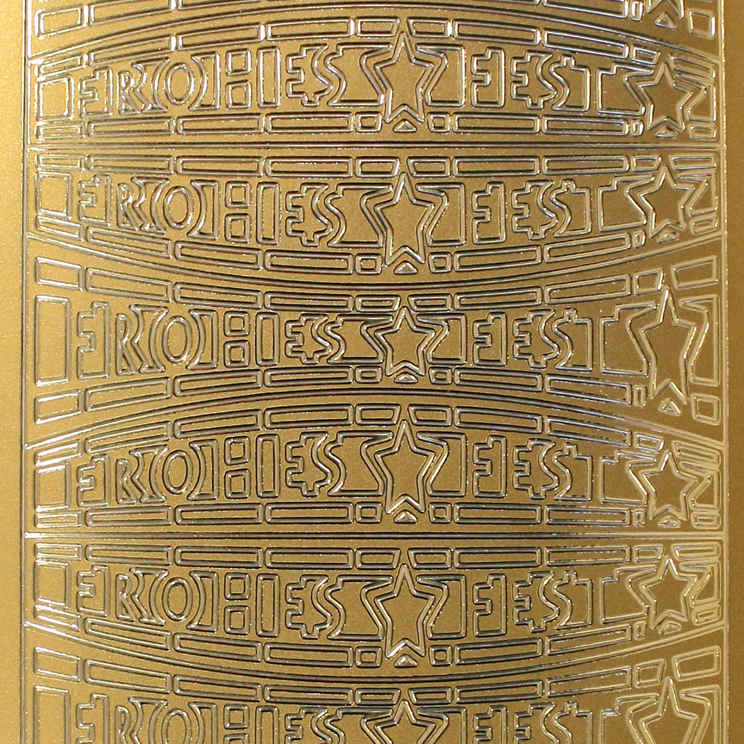 Sticker Nr.3728 Gold Frohes Fest modern abstrakt Großbuchstaben