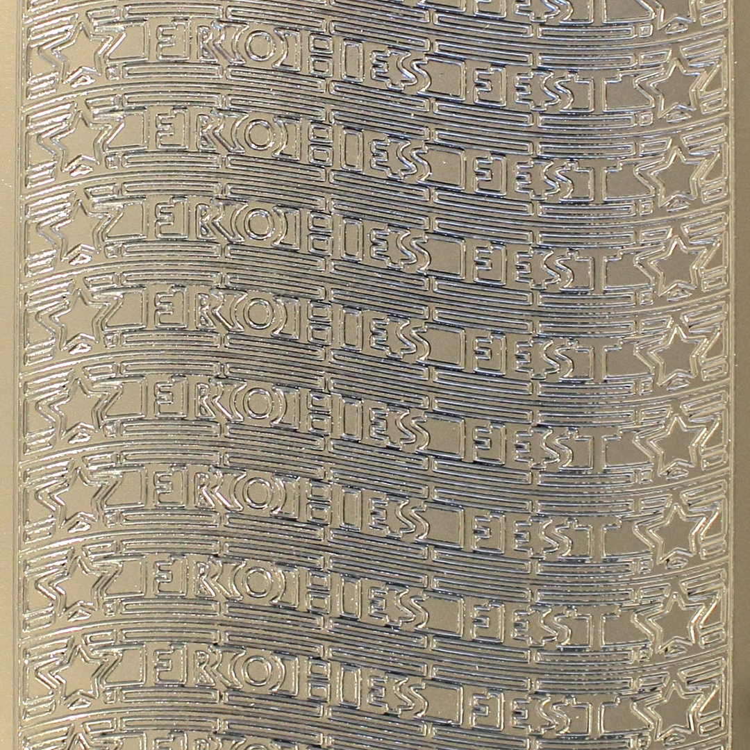 Sticker Nr.03729 Silber Frohes Fest Kleine Welle Großbuchstaben