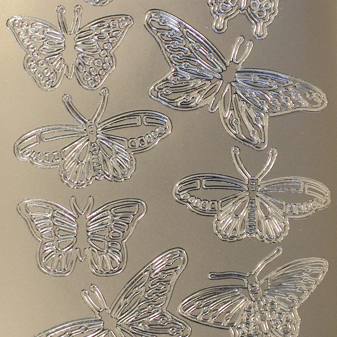 Sticker Nr.5801 Silber Schmetterlinge Butterfly