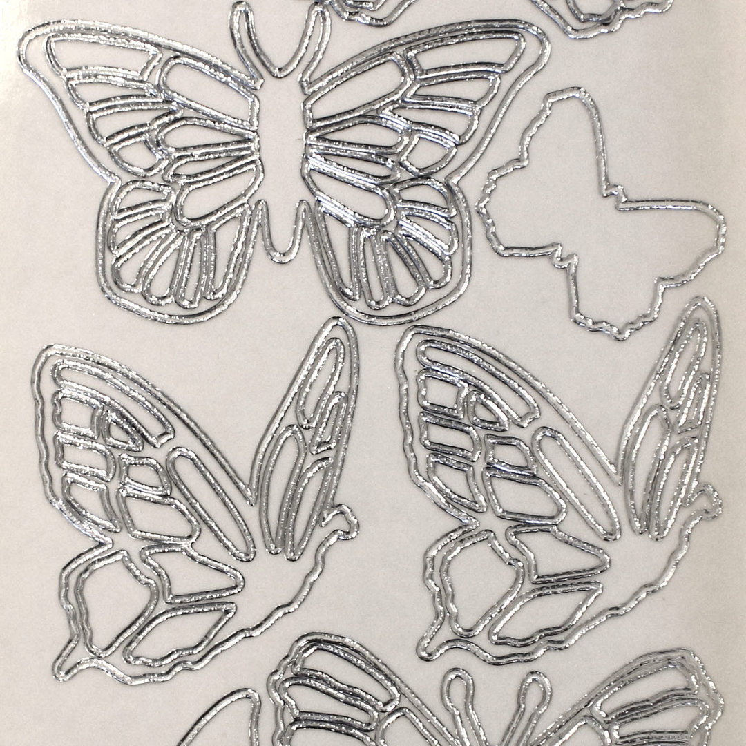 Sticker Nr.5801 Transparent Silber Schmetterlinge Butterfly