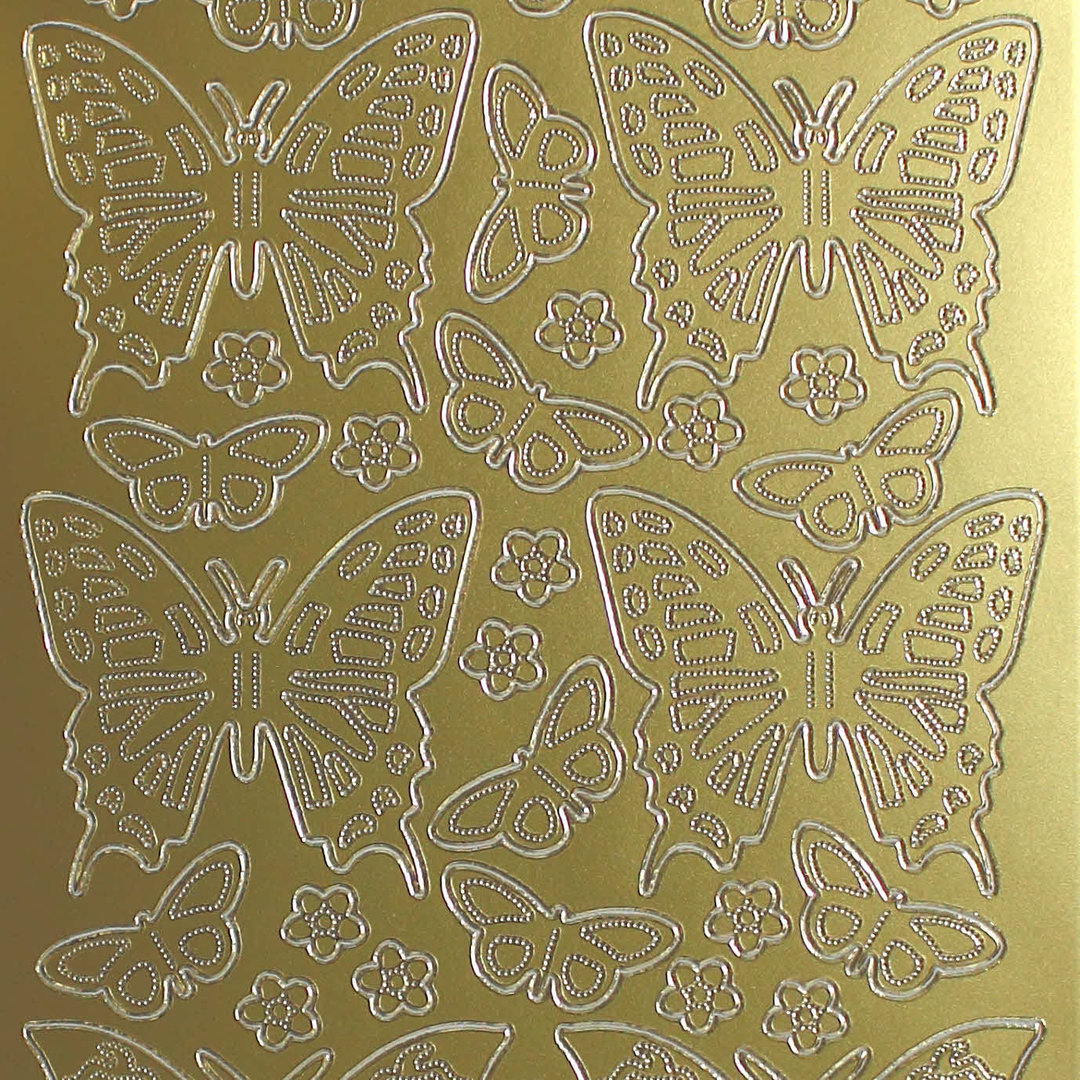 Sticker Nr.0124 Gold Schmetterlinge