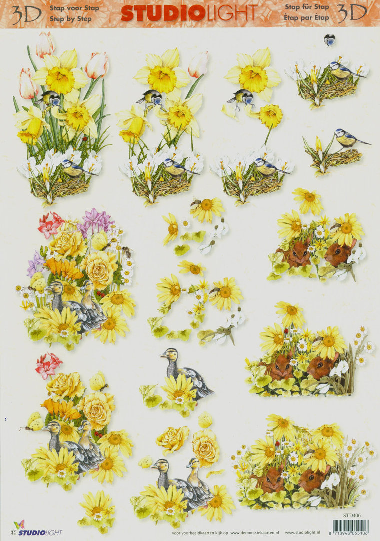 3D Schneidebogen A4 Nr.406 studiolight Ostern Frühling Blumen