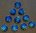 10 Schmuck Deko Steine Blau changierend mit Glitzer - Effekten Rückseite Schwarz Ø 9,5mm x 2mm