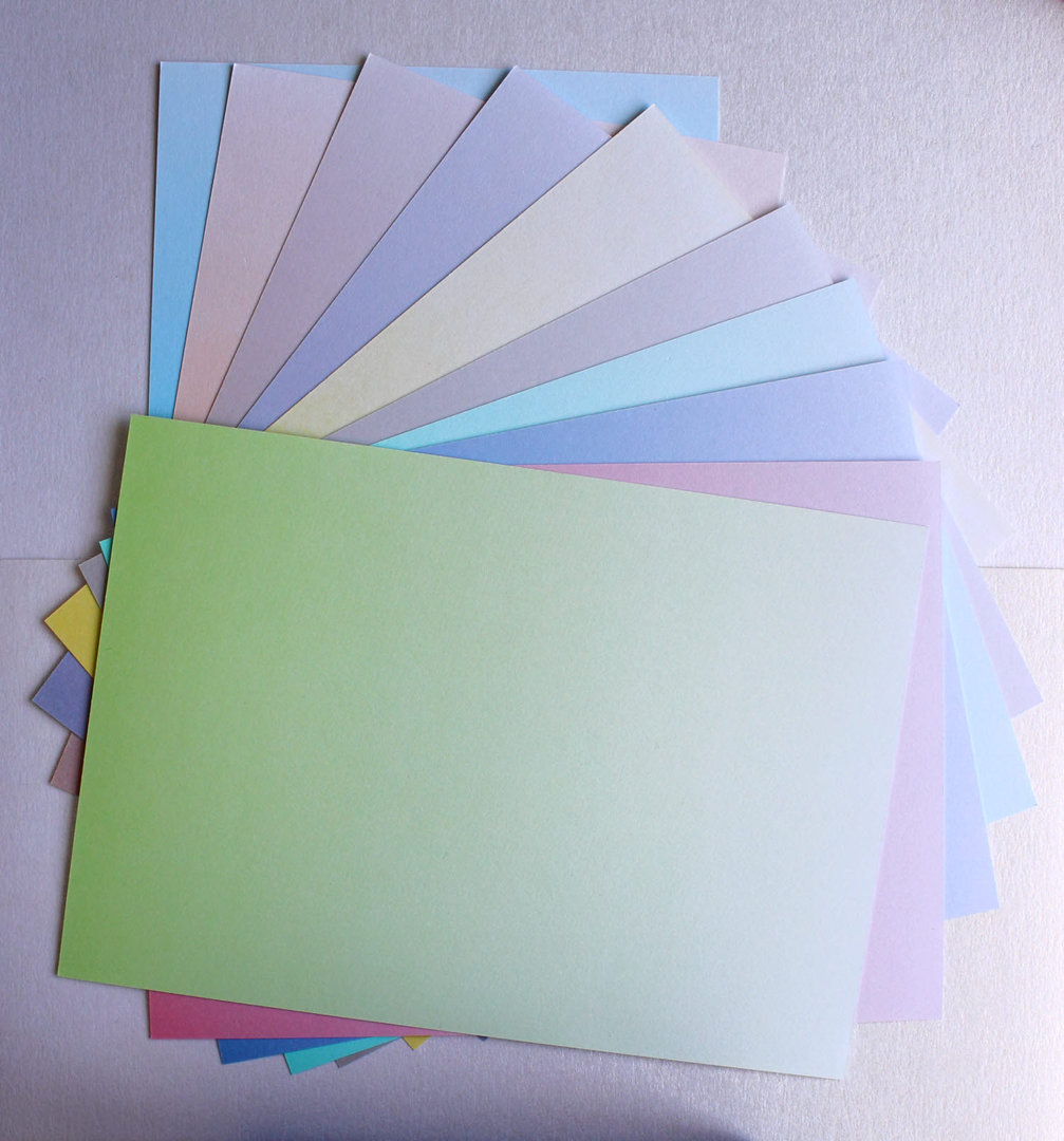 10 Bastel Karton A5 Nr.203 - 10 Farben Farbverlauf 225g/m²