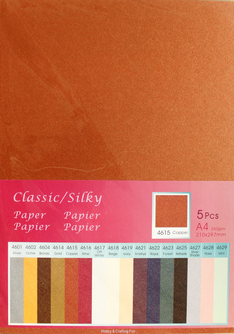Papier Classic Silky 250g/m² Nr.4615 Copper 5 Bogen A4