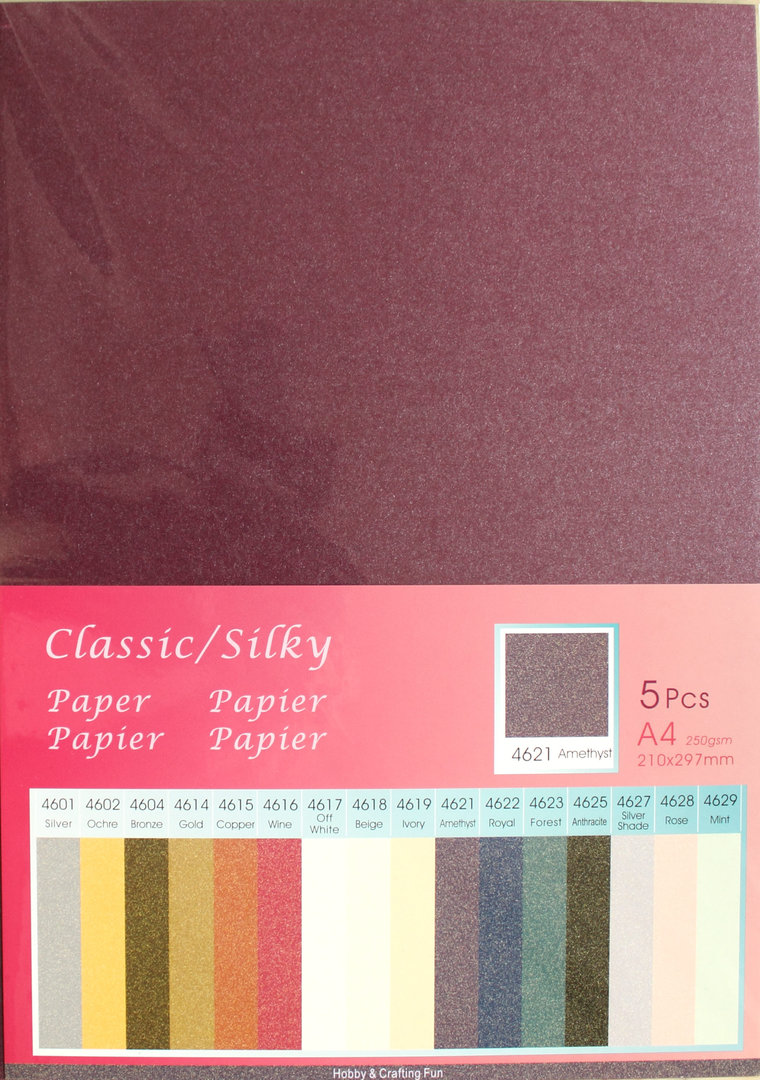 Papier Classic Silky 250g/m² Nr.4621 Amethyst 5 Bogen A4