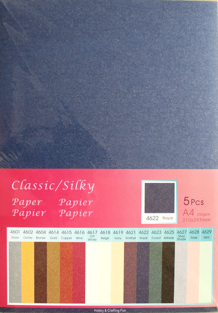 Papier Classic Silky 250g/m² Nr.4622 Royal 5 Bogen A4