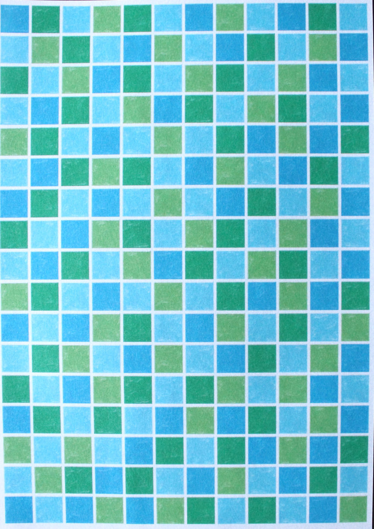 Pergamentpapier - Pergamano Vellum: Mosaik Grün - Blau A4 90g/m² 1 Blatt