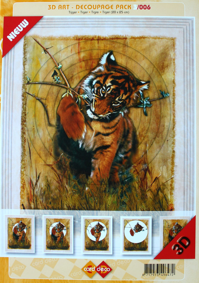3D Art - Decoupage Pack Nr.006 Tiger 20 x 25cm
