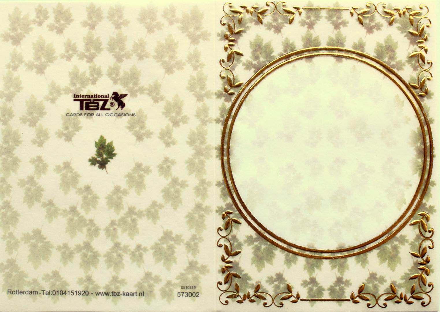 TBZ Pergament Transparent Karte genutet Nr.3002 geprägt Blätter