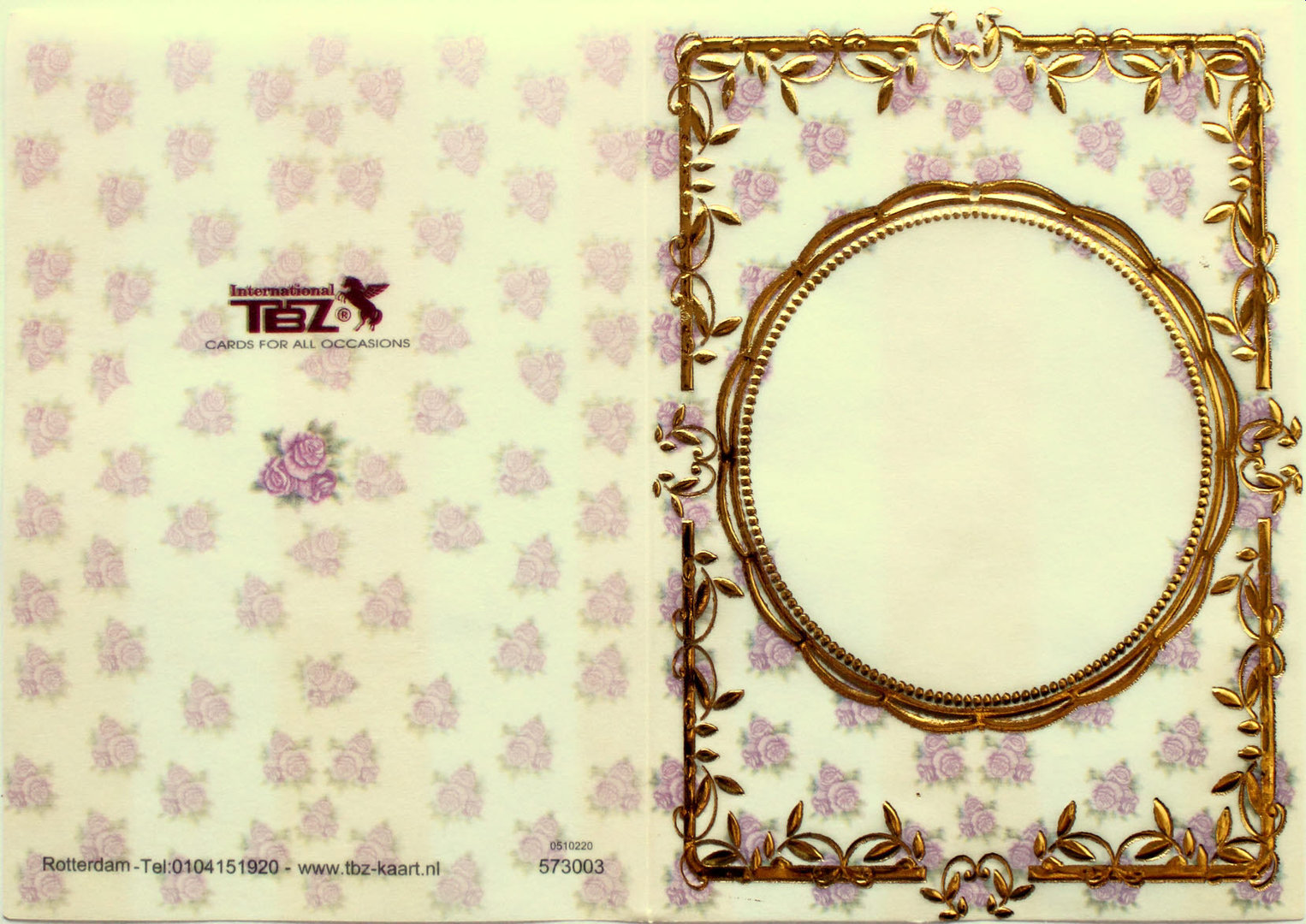 TBZ Pergament Transparent Karte genutet Nr.3003 geprägt Rosen