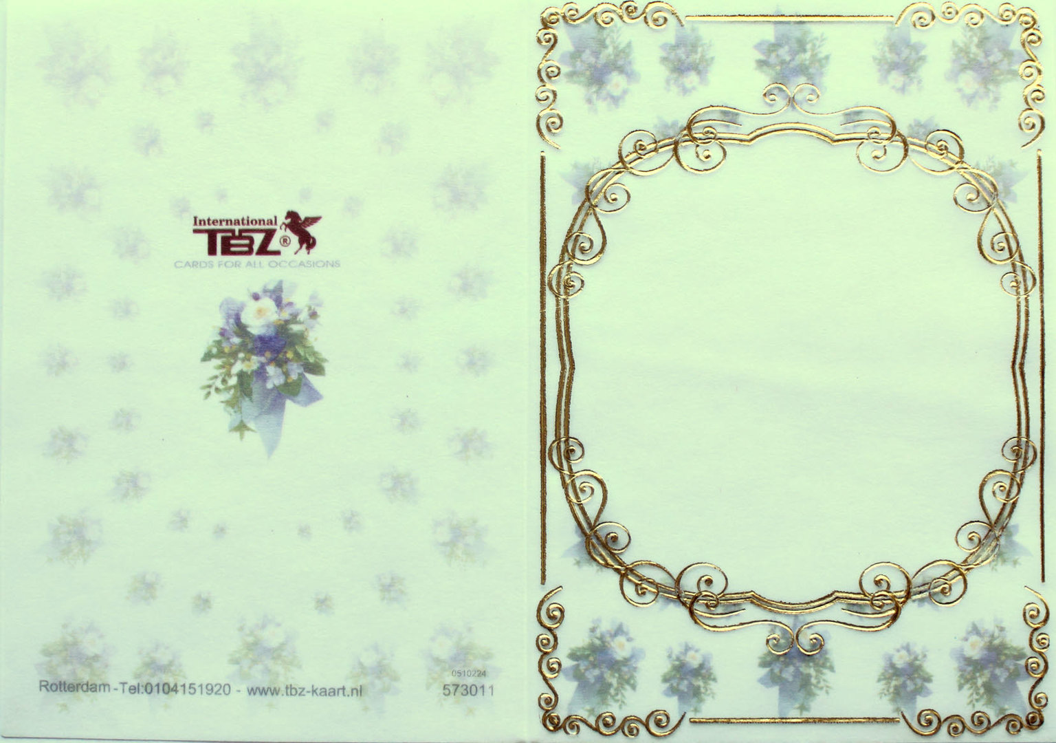 TBZ Pergament Transparent Karte genutet Nr.3011 geprägt Blumen