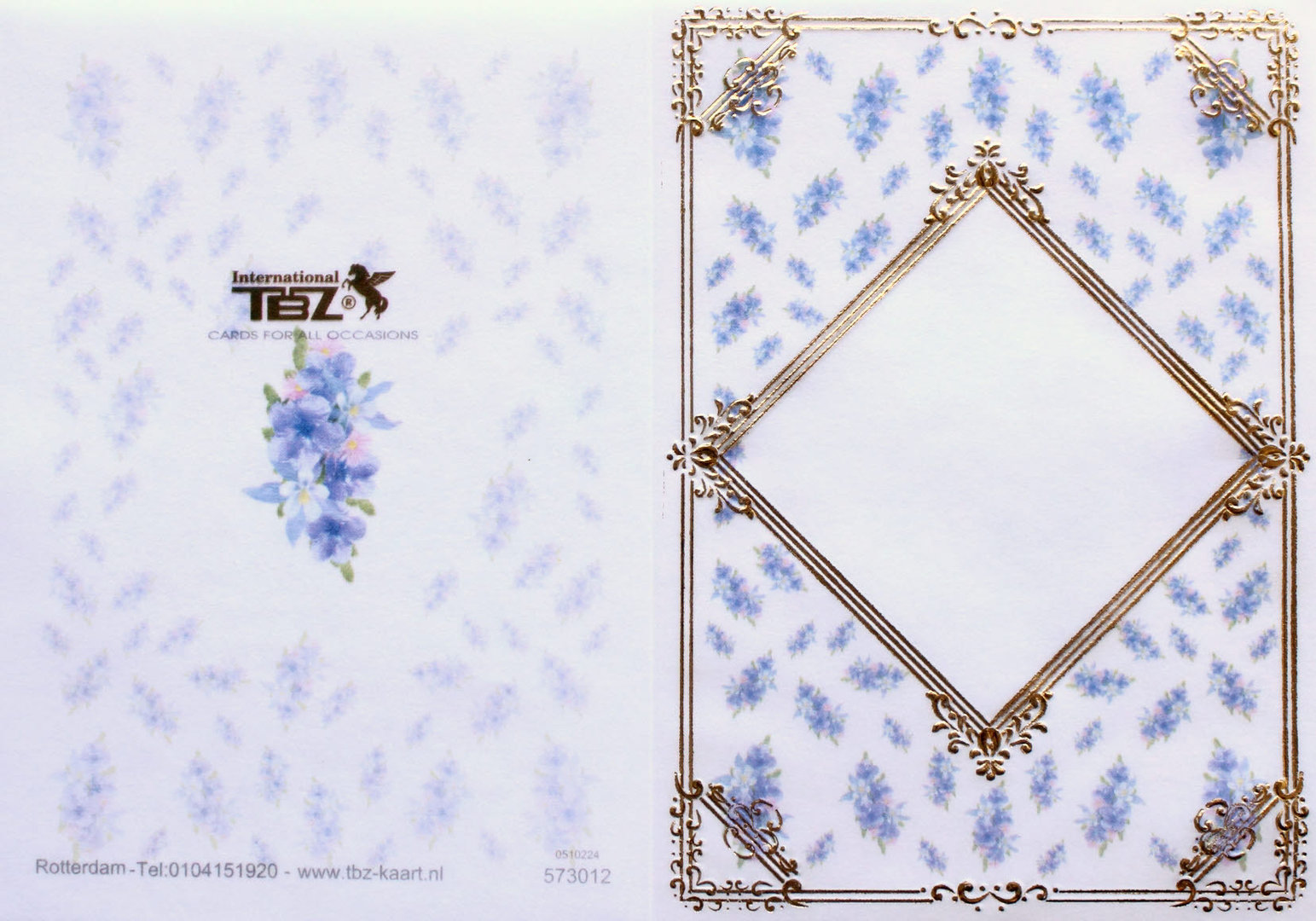 TBZ Pergament Transparent Karte genutet Nr.3012 geprägt Blumen