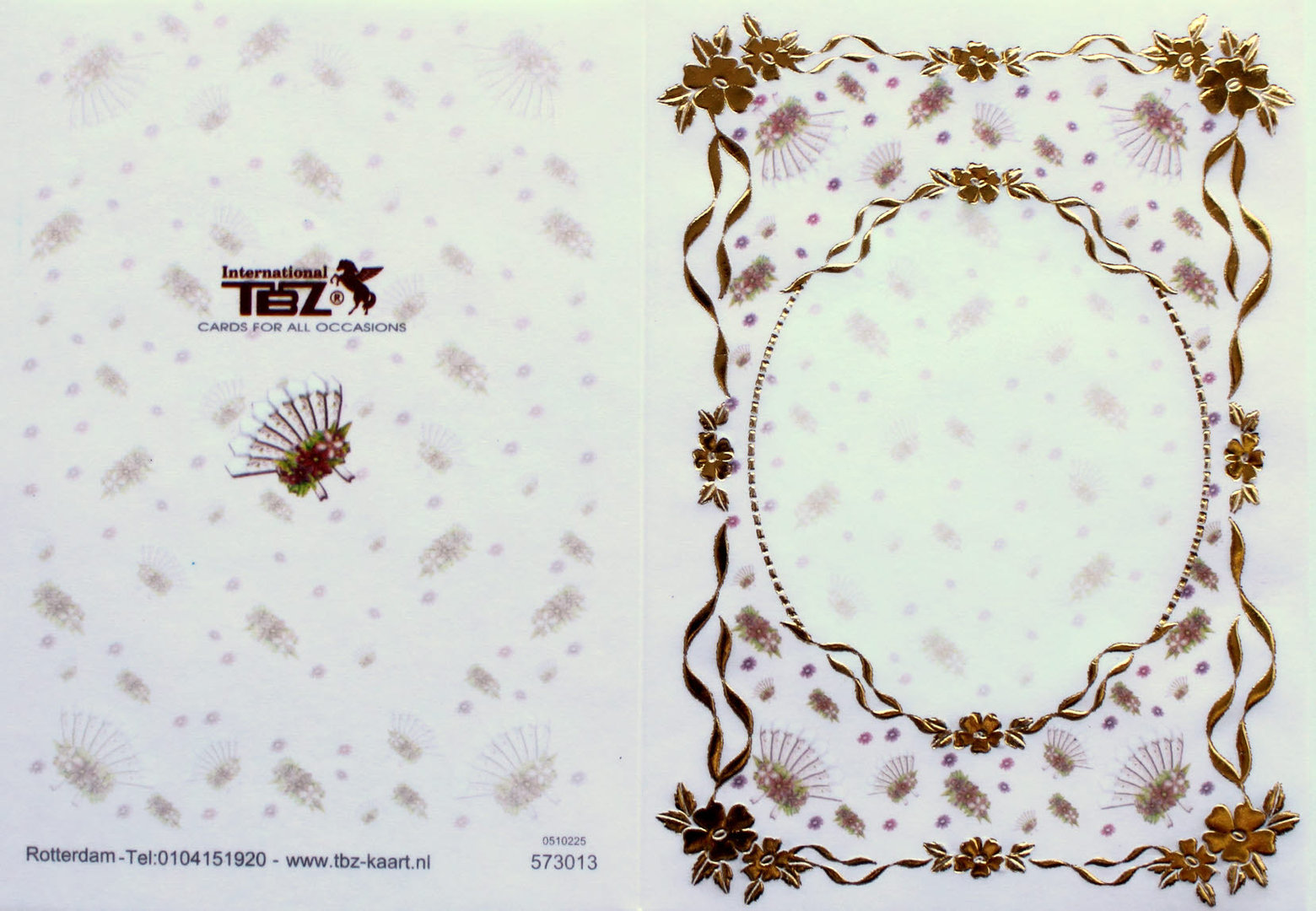 TBZ Pergament Transparent Karte genutet Nr.3013 geprägt Blüten