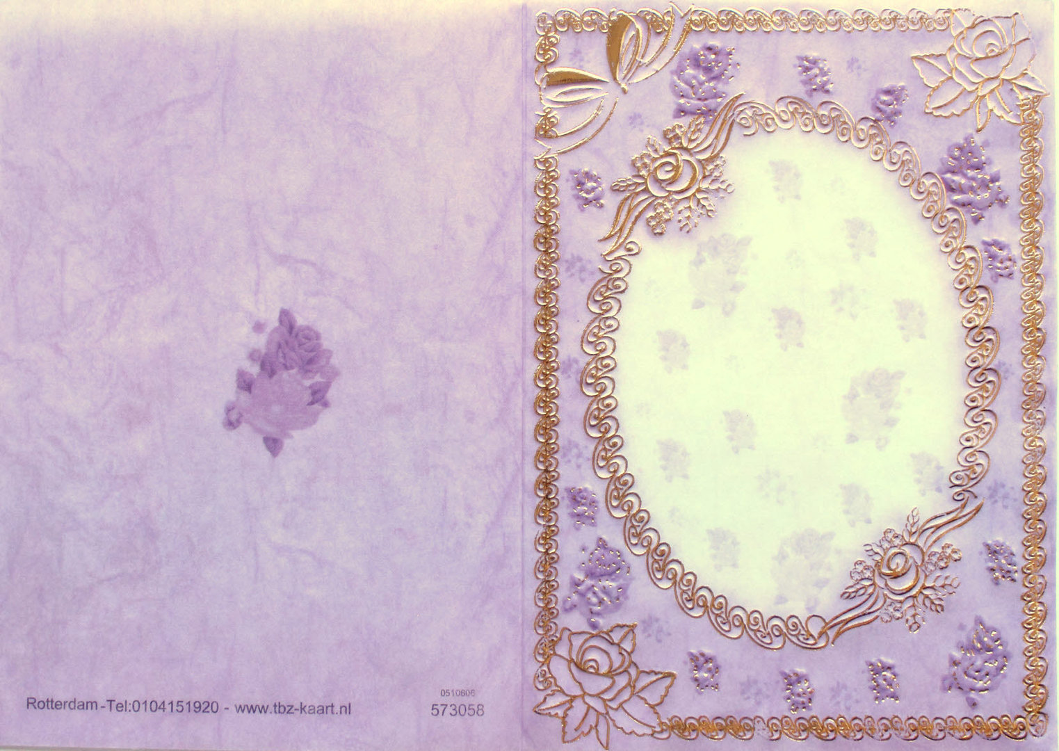 TBZ Pergament Transparent Karte genutet Nr.3058 geprägt Rosen