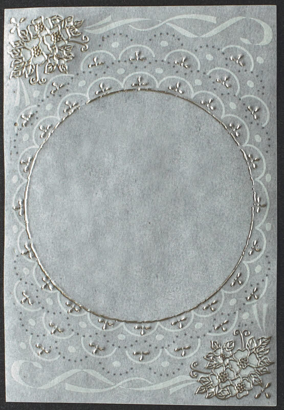 TBZ Kartenaufleger Nr.6010 Pergament Transparent Silberfolien Verzierung