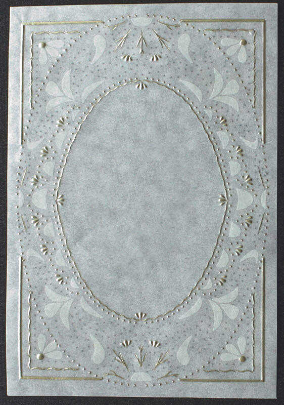 TBZ Kartenaufleger Nr.6043 Pergament Transparent Silberfolien Verzierung