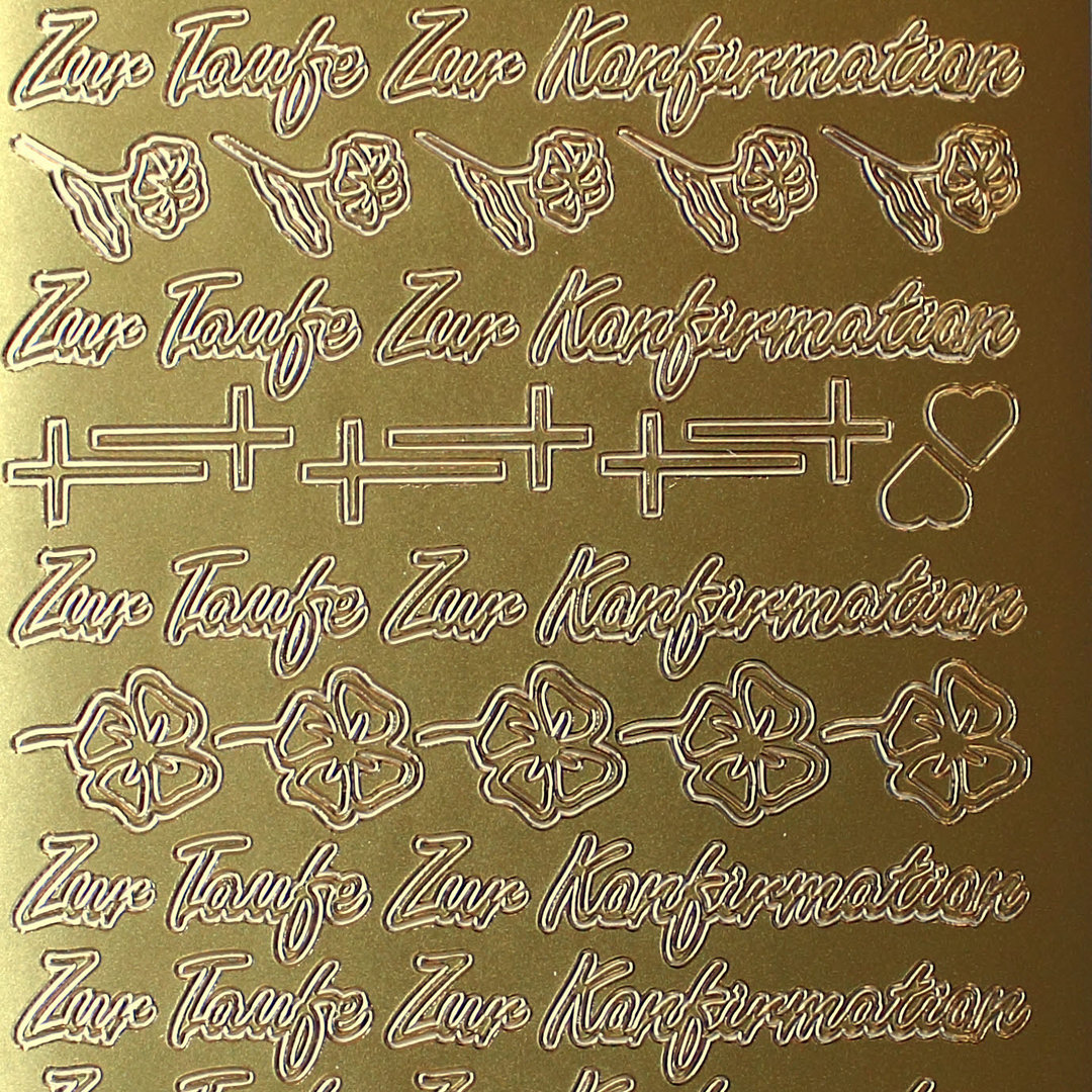 Sticker Nr.1020 Gold Scheibschrift Zur Taufe - Zur Konfirmation - Motive