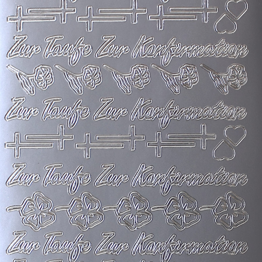Sticker Nr.1020 Silber Scheibschrift Zur Taufe - Zur Konfirmation - Motive