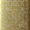 Sticker Nr.1182 Gold Rosen Blüten Bordüre Ecken
