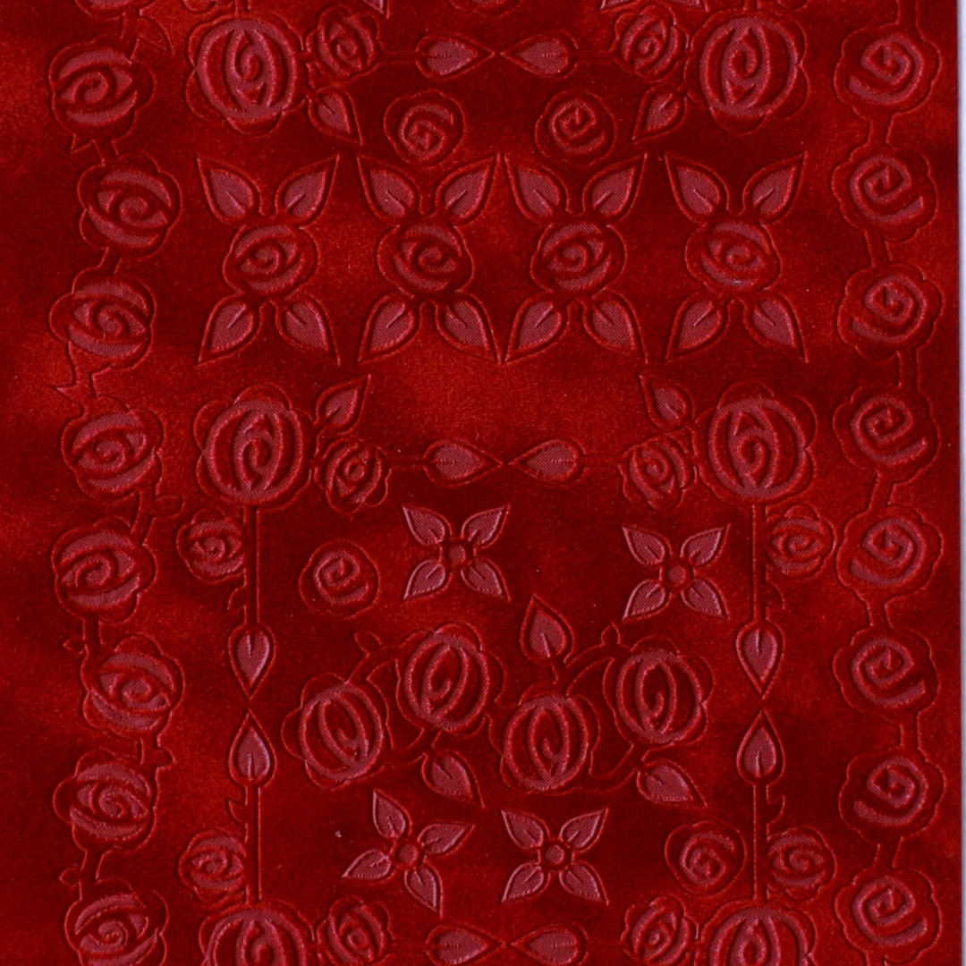 Sticker Nr.1182 Samtrot Rosen Blüten Bordüre Ecken