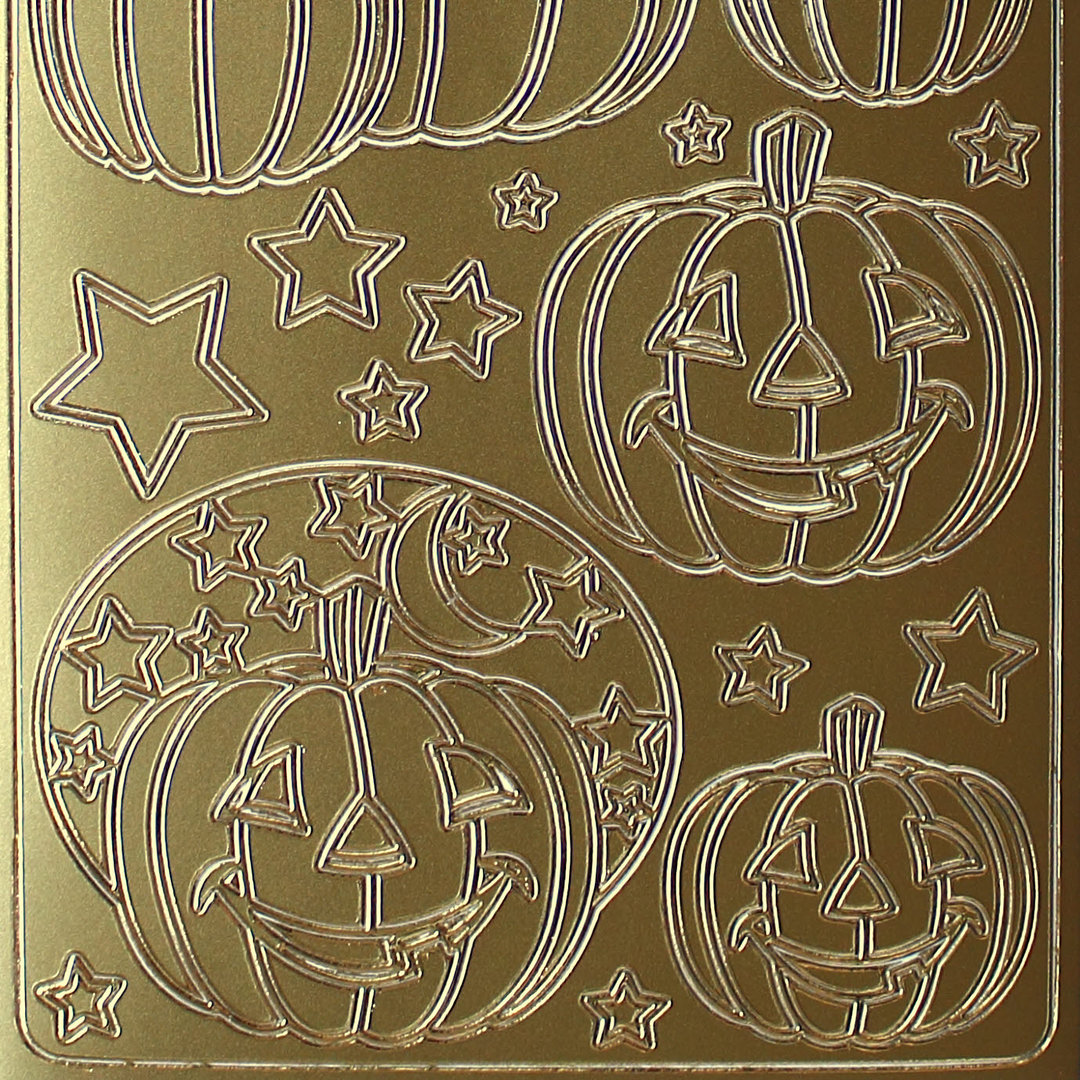 Sticker Nr.1729 Gold Halloween Motiv Kürbis