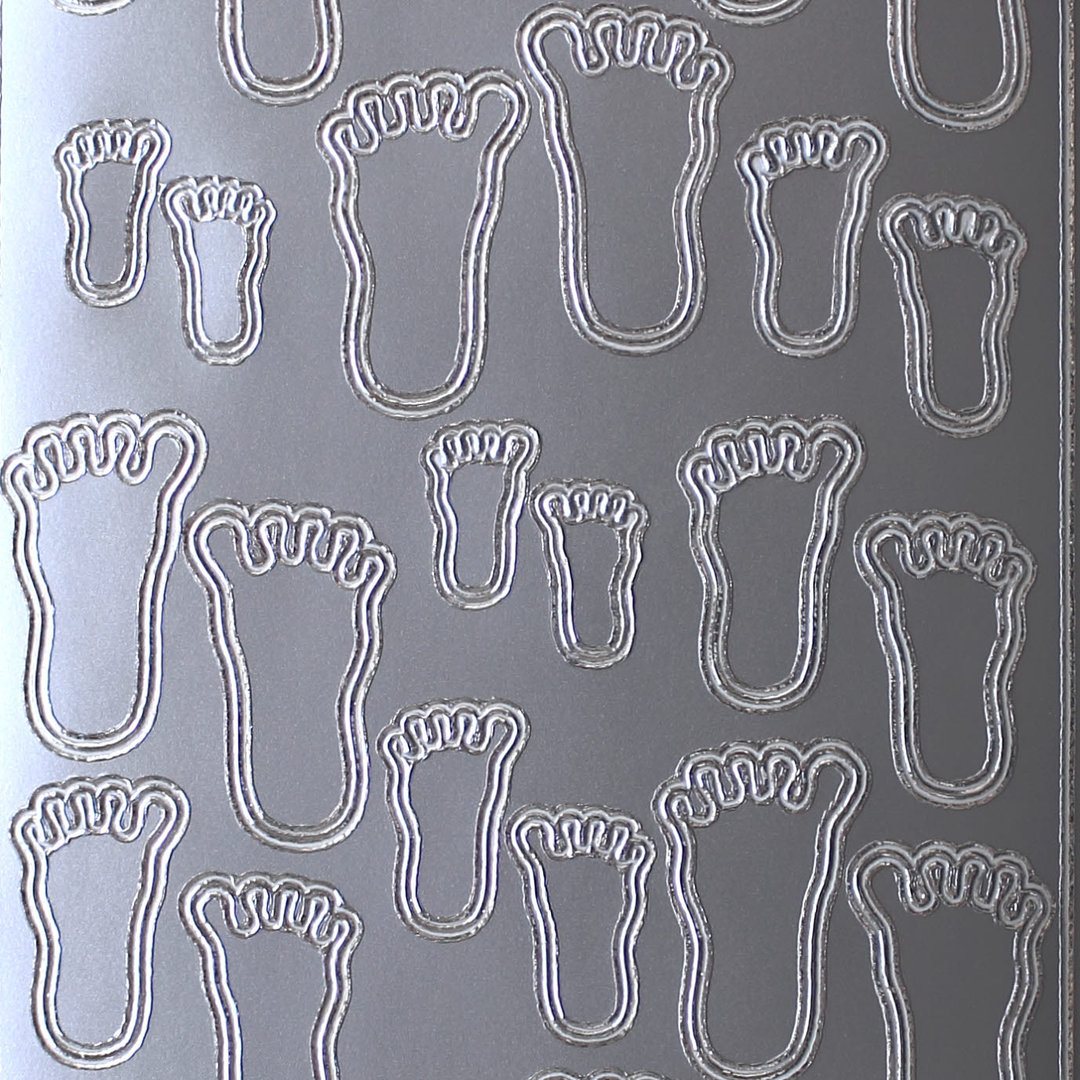 Sticker Nr.2293 Silber Fußabdrücke