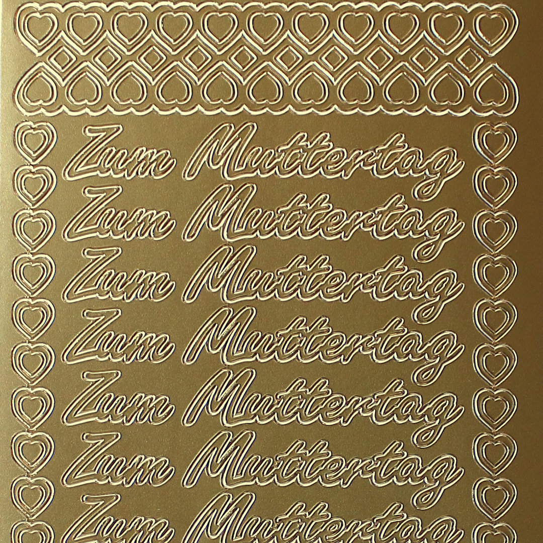 Sticker Nr.1019 Gold Schreibschrift Zum Muttertag - Motive Herzen