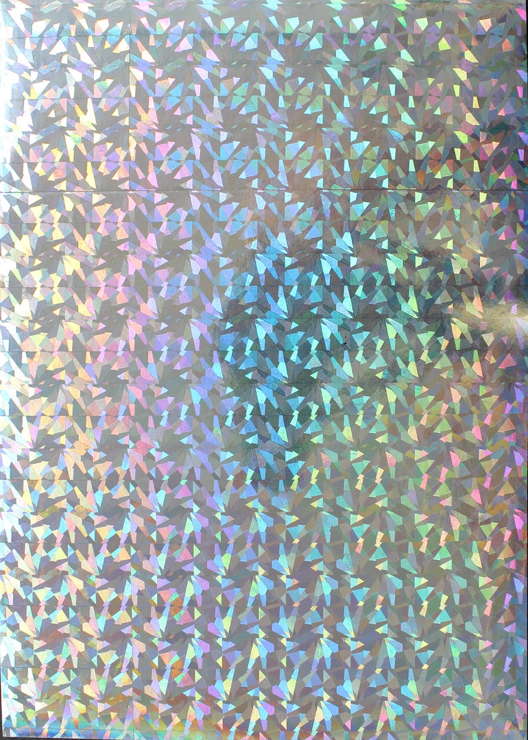 Effekt Deko Nr.1109 Bastelpapier A4 Holographisch Silber Spiegel - Scherben
