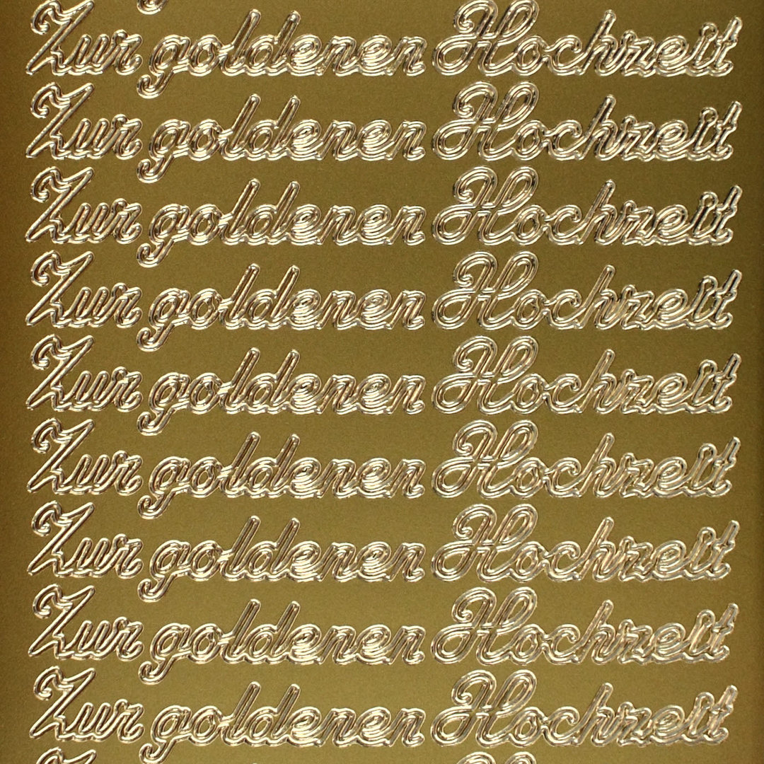 Sticker Nr.00433 Gold Schreibschrift Zur goldenen Hochzeit