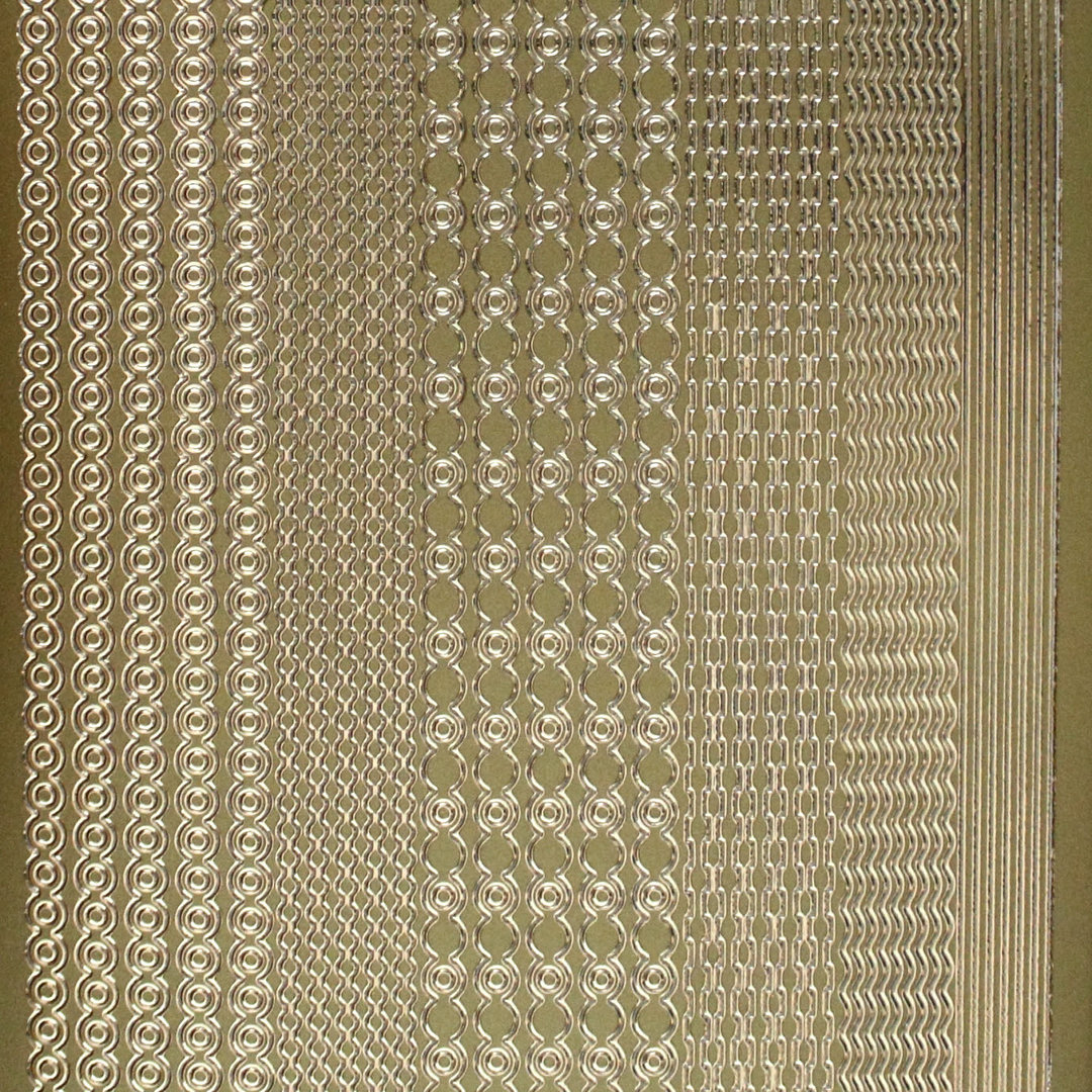 Sticker Nr.1167 Gold Ketten - Linien Mix