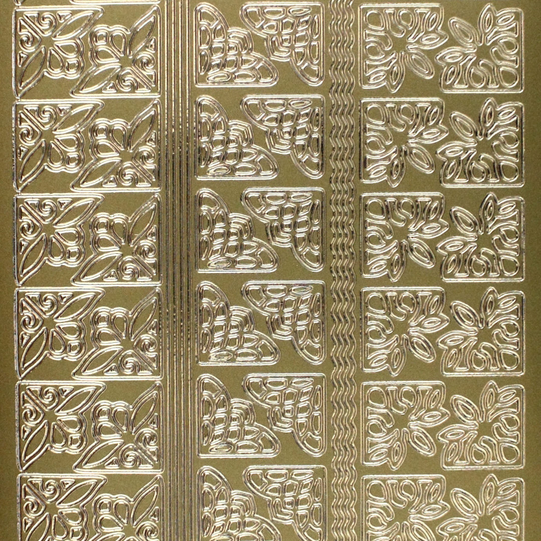 Sticker Nr.1224 Gold kleine Ecken - Linien Mix