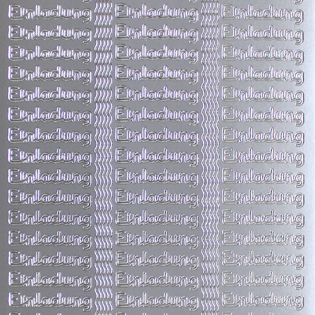 Sticker Nr.0449 Silber Einladung - Wellenlinien
