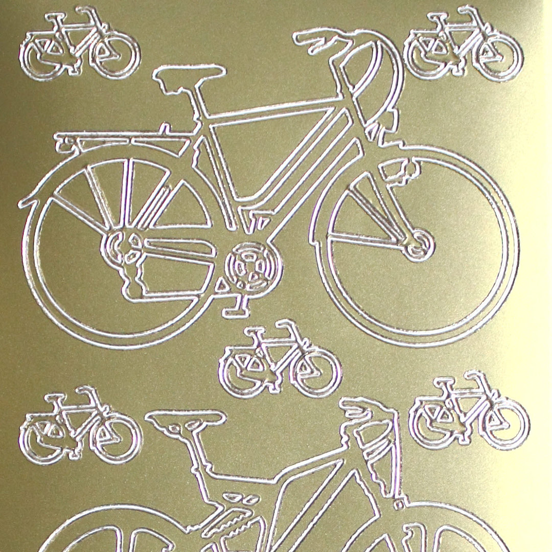 Sticker Nr.1005 Gold Motiv Fahrräder