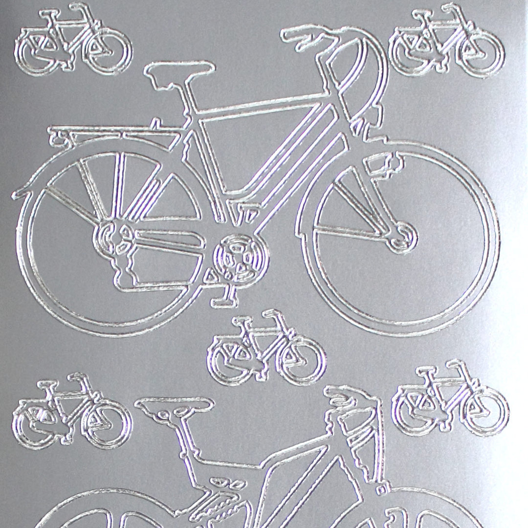 Sticker Nr.1005 Silber Motiv Fahrräder