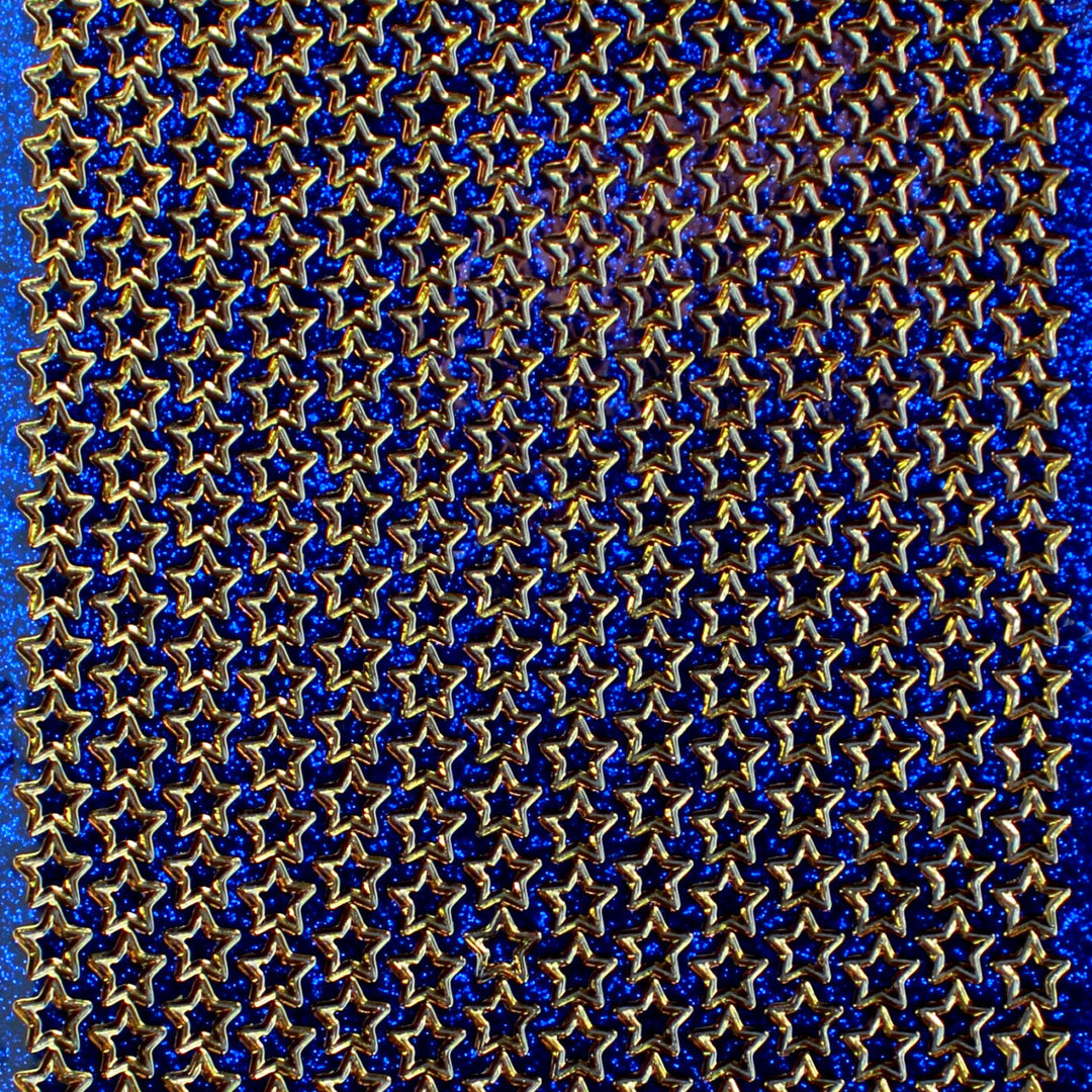 Glitzer Glimmer Sticker Nr.7056 Blau / Gold viele kleine Sterne