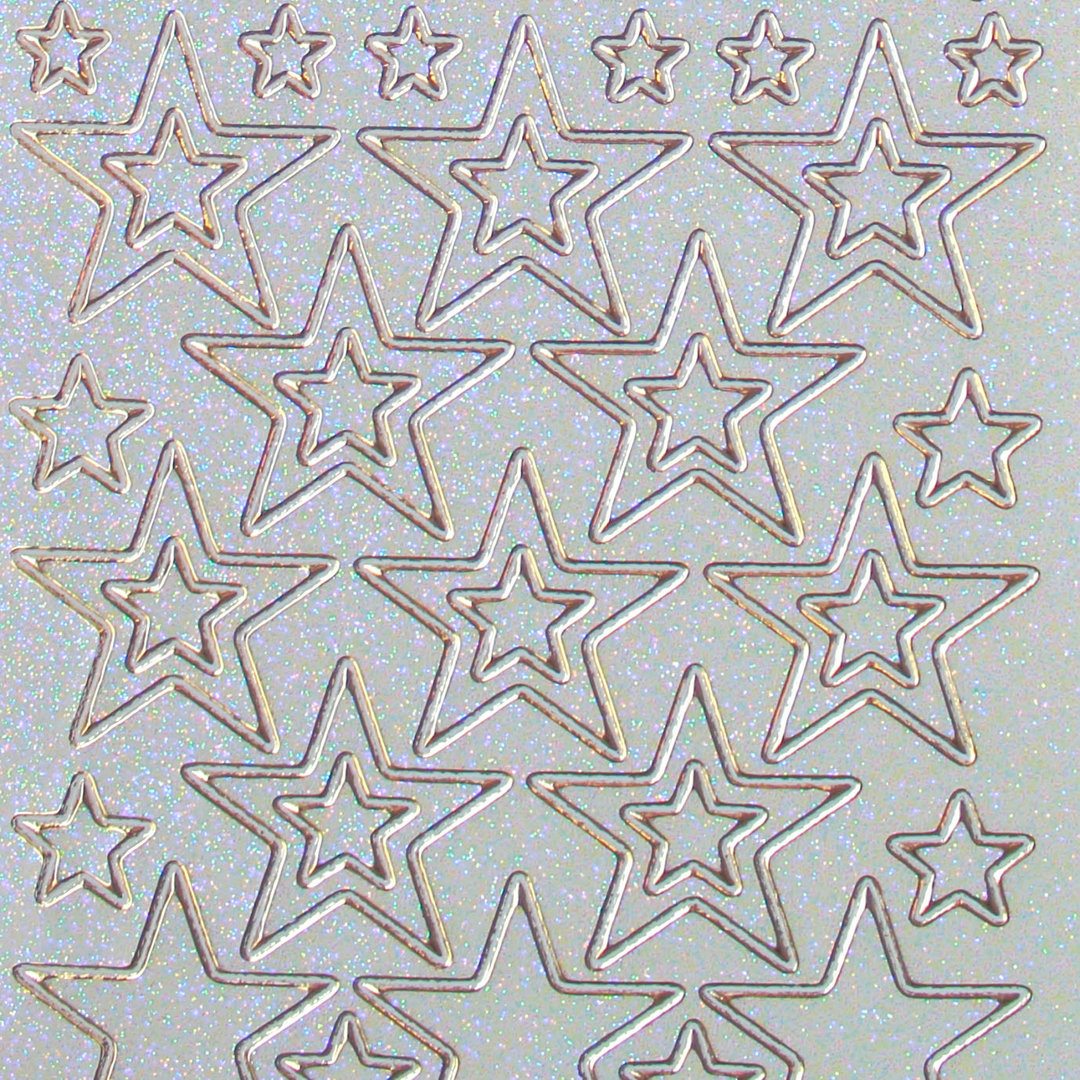 Glitzer Glimmer Sticker Nr.7077 Gold transparent Sternen MIX