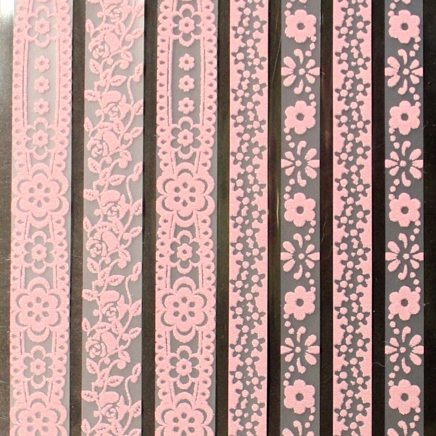Sticker Nr.6117 Bordüre - Ornamente - Beflockt - Rosa
