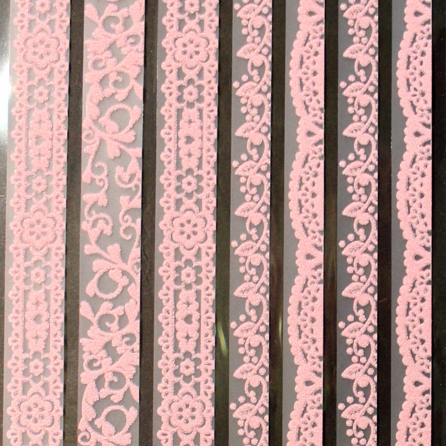 Sticker Nr.6118 Bordüre - Ornamente - Beflockt - Rosa