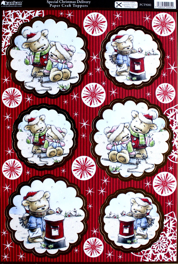 Stanzbogen Kanban Nr.9282 Special Christmas Delivery Paper Craft Toppers