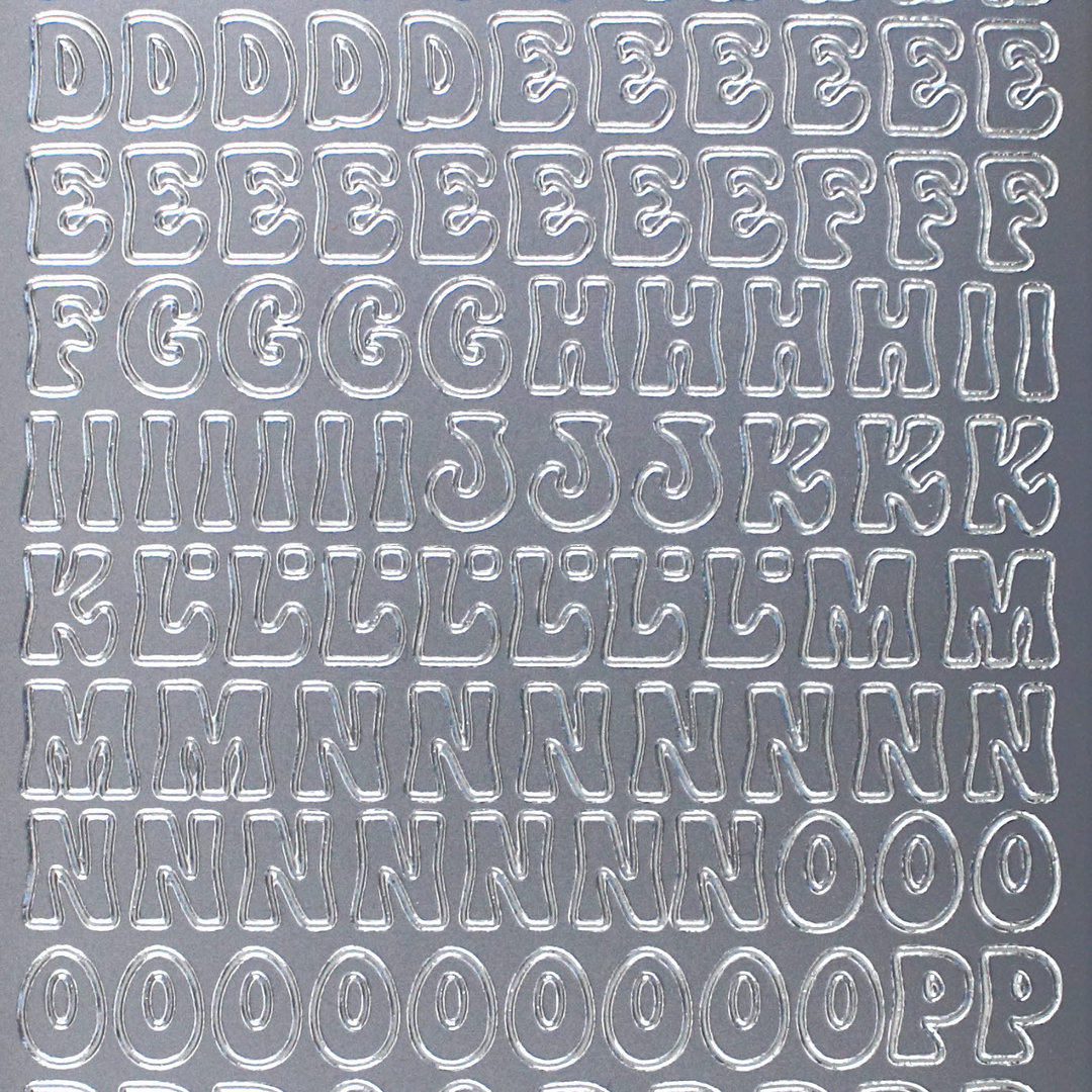 Sticker Nr.0814 Silber Alphabet ABC Großbuchstaben