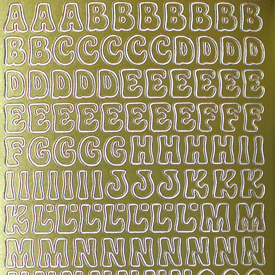Sticker Nr.0814 Gold Alphabet ABC Großbuchstaben