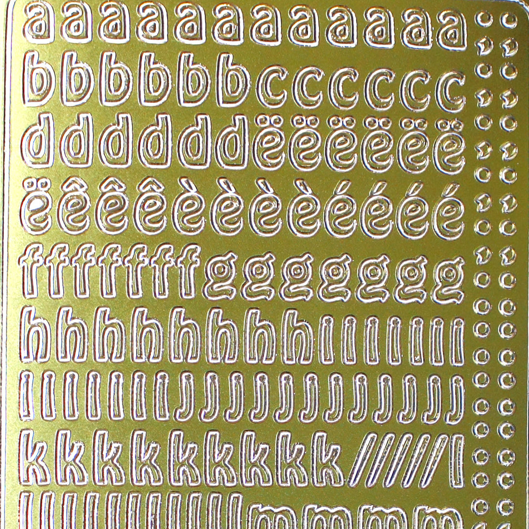 Sticker Nr.1668 Gold Alphabet - Buchstaben abc