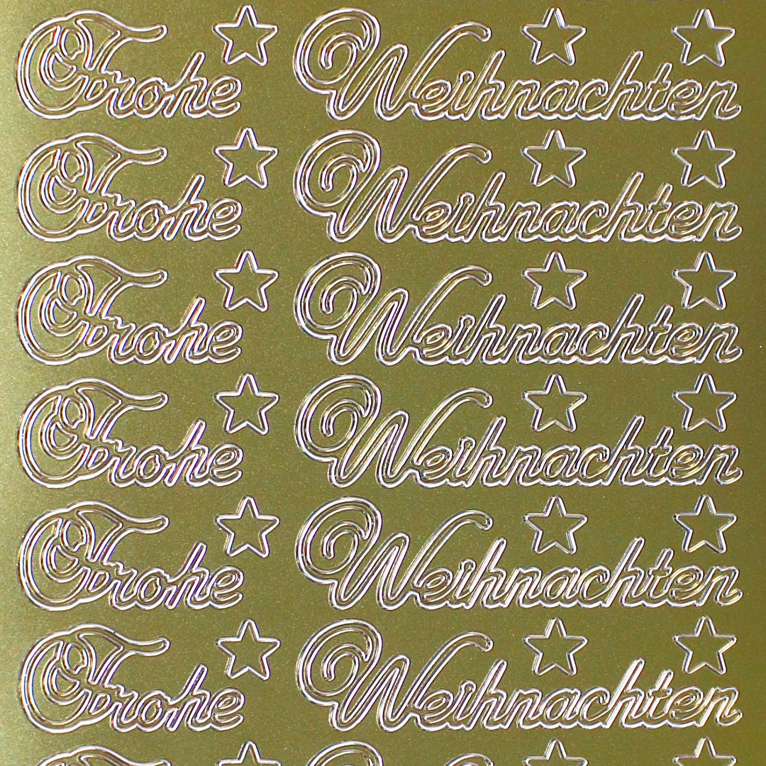 Sticker Nr.0451 Gold Schreibschrift Frohe Weihnachten