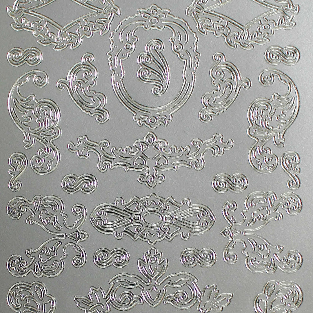 Sticker Nr.0113 Silber Filigrane Ornamente Auswahl