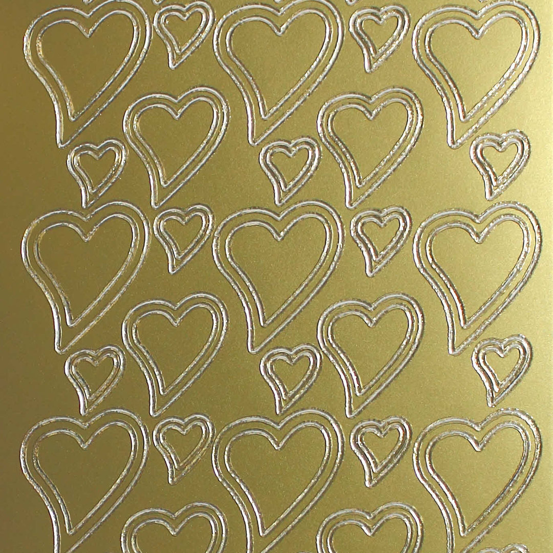 Sticker Nr.0120 Gold Herz - Herzen klein groß