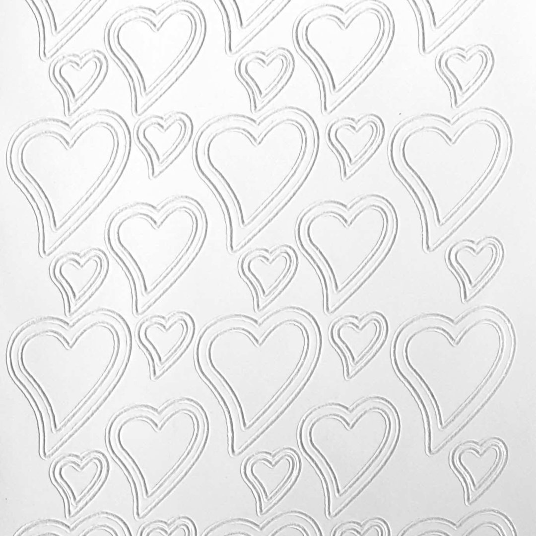 Sticker Nr.0120 Weiss - Herz - Herzen klein groß