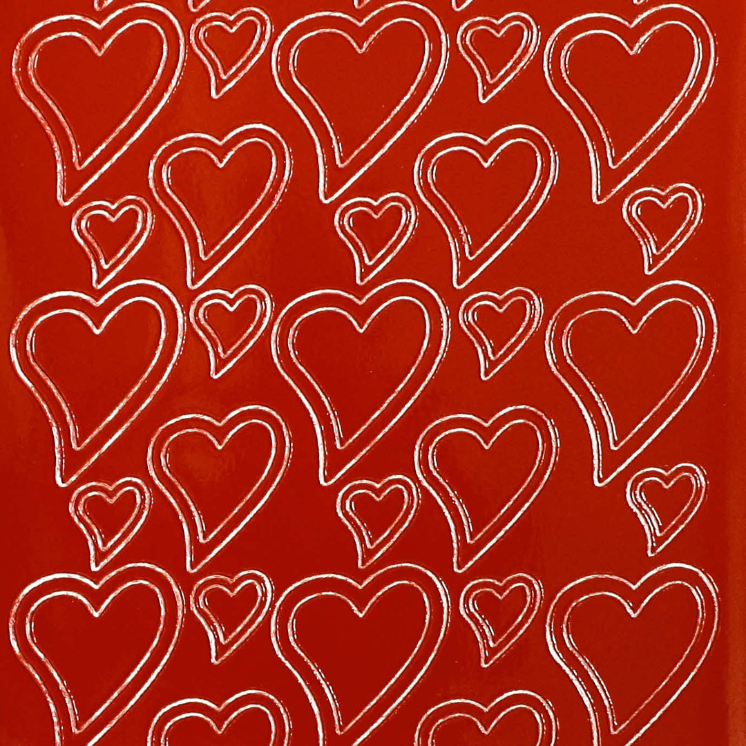 Sticker Nr.0120 Rot Herz - Herzen klein groß