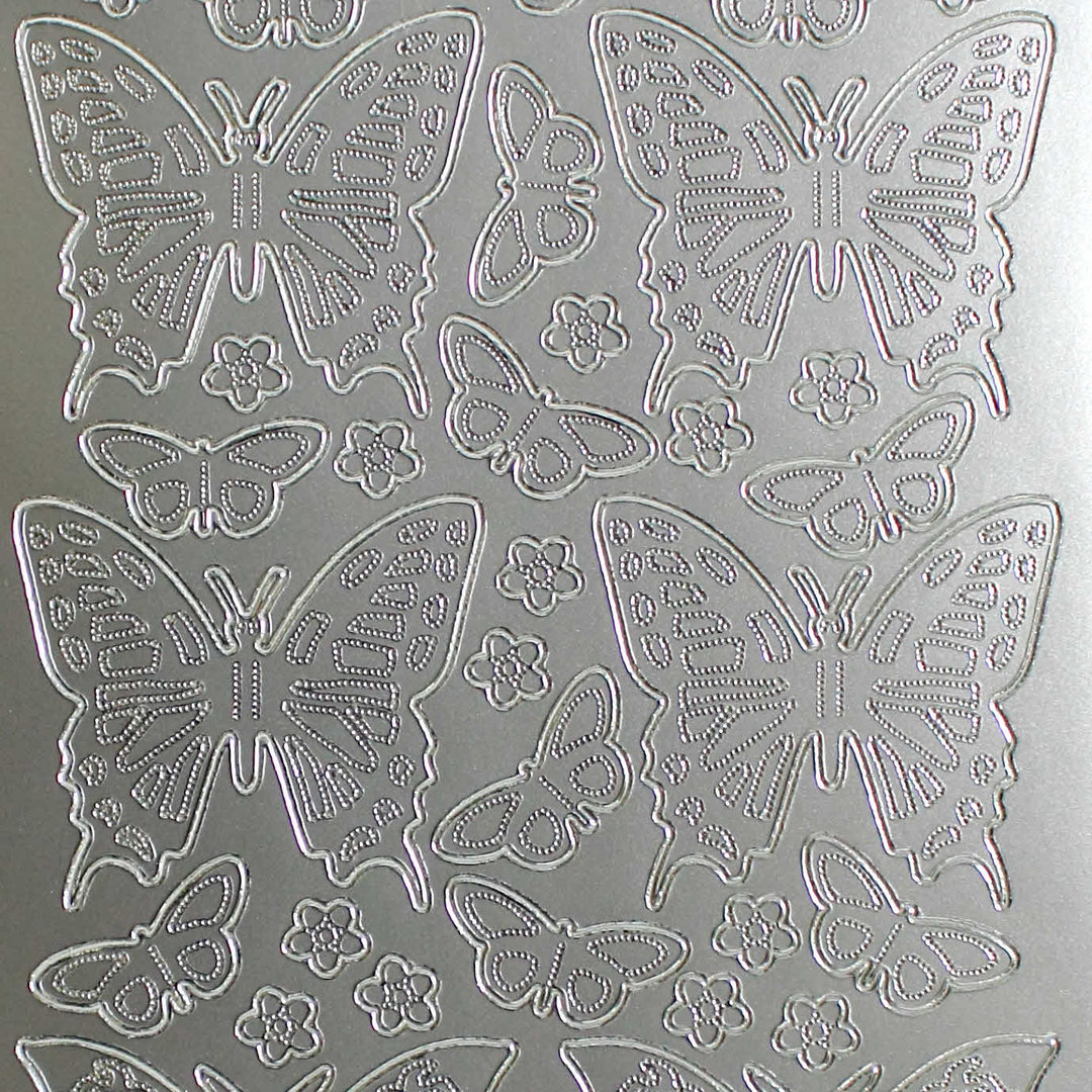 Sticker Nr.0124 Silber Schmetterlinge