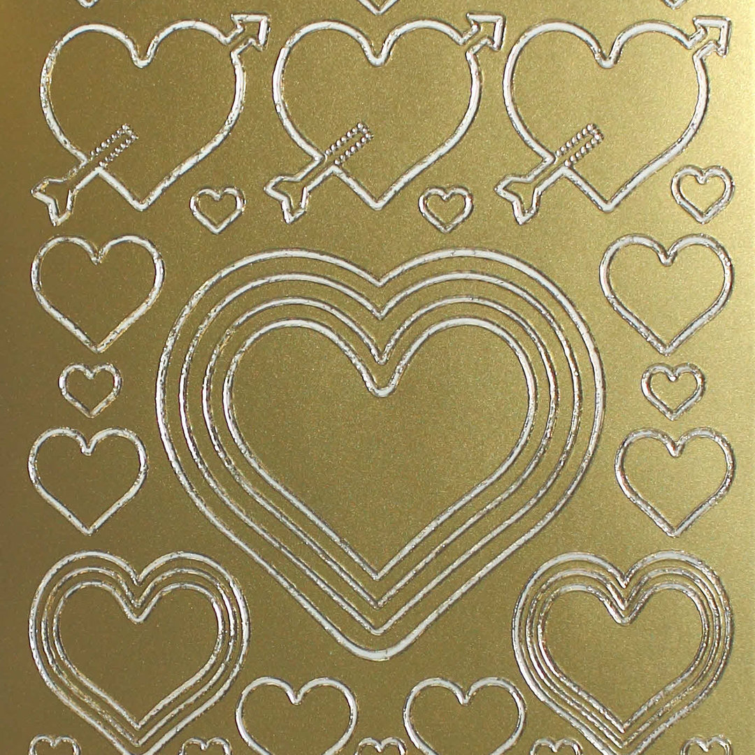 Sticker Nr.0801 Gold Herzen gross + klein